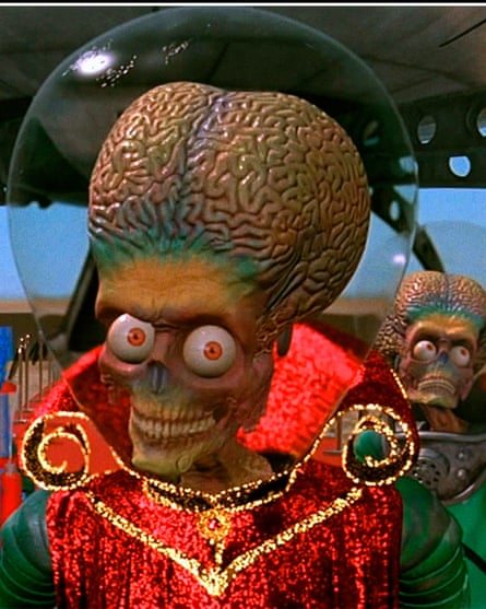 A scene from Mars Attacks, but any life forms on the Red Planet will almost certainly be simple.