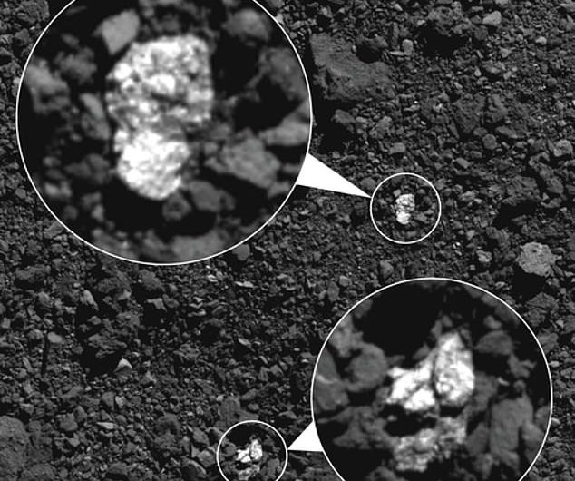 NASA images of asteroid Bennu reveal “extremely bright” fragments of another asteroid on the surface