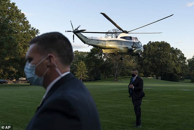 Donald Trump was taken by helicopter to Walter Reed Hospital on Friday evening