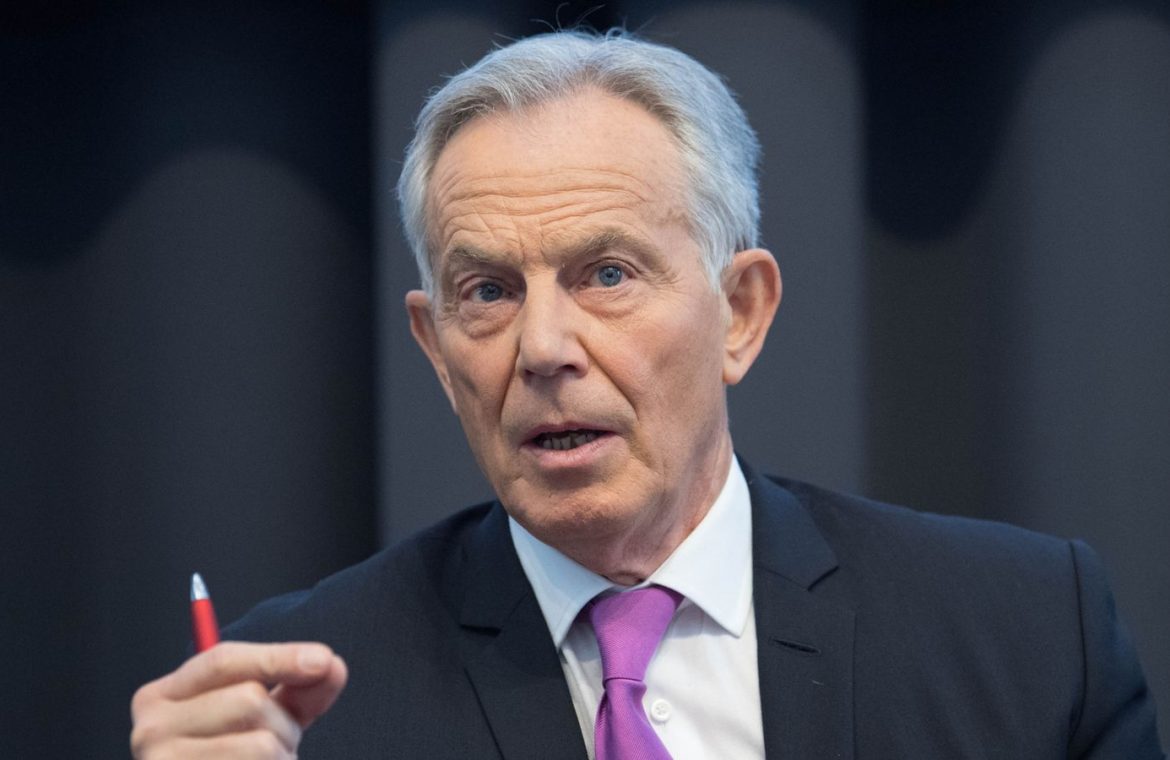 Former prime minister Tony Blair during a speech to mark the 120th anniversary of the founding of the Labour Party