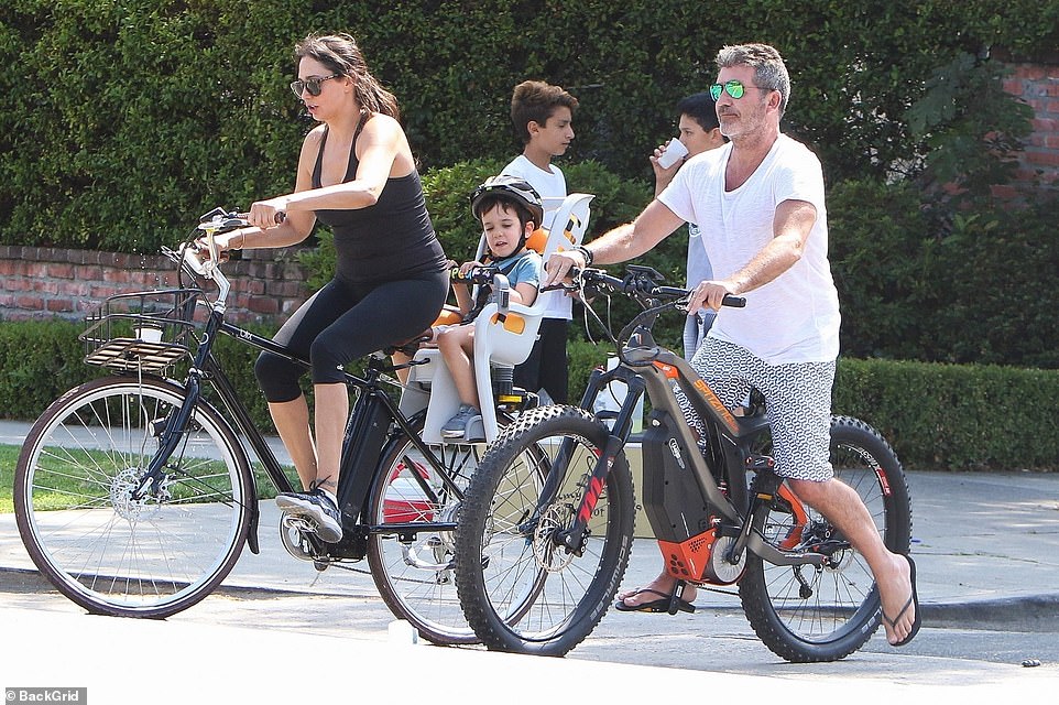On your bike!  He was taken to hospital in early August when he fell off his electric bicycle while he was taking a test drive at his home in Malibu (pictured on a family outing in 2017)