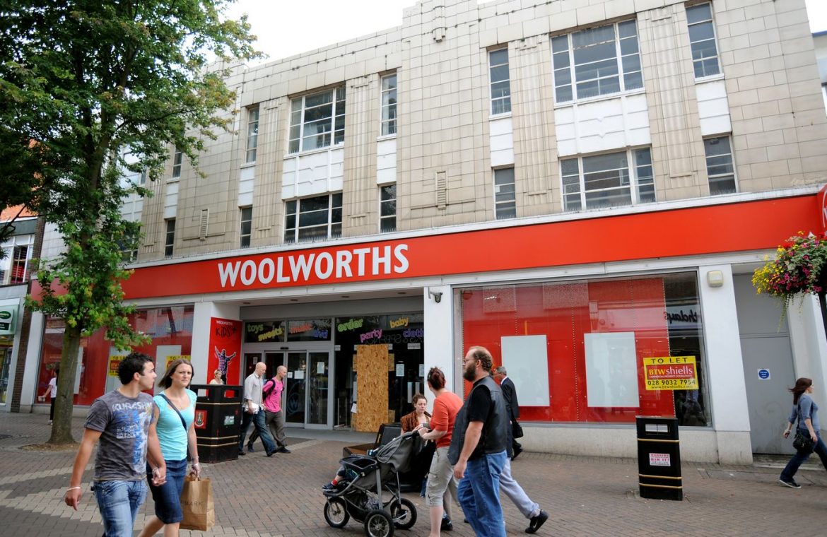 General view Woolworths store at 42-46 Abington Street, Northampton. Northamptonshire. NN1 2AZ