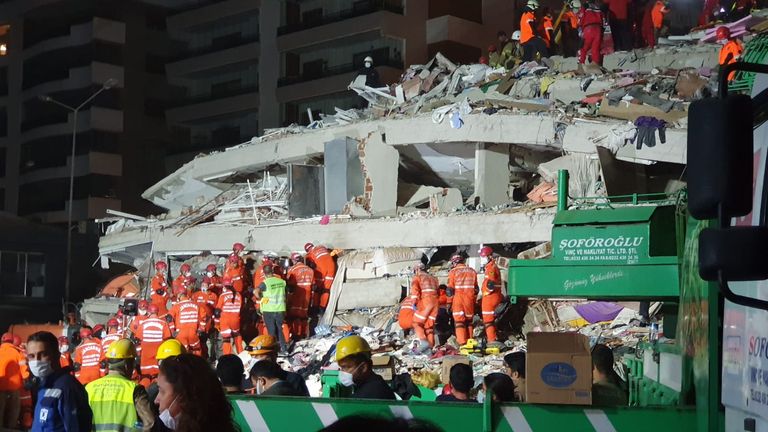 People found under the rubble are sent to two different hospitals
