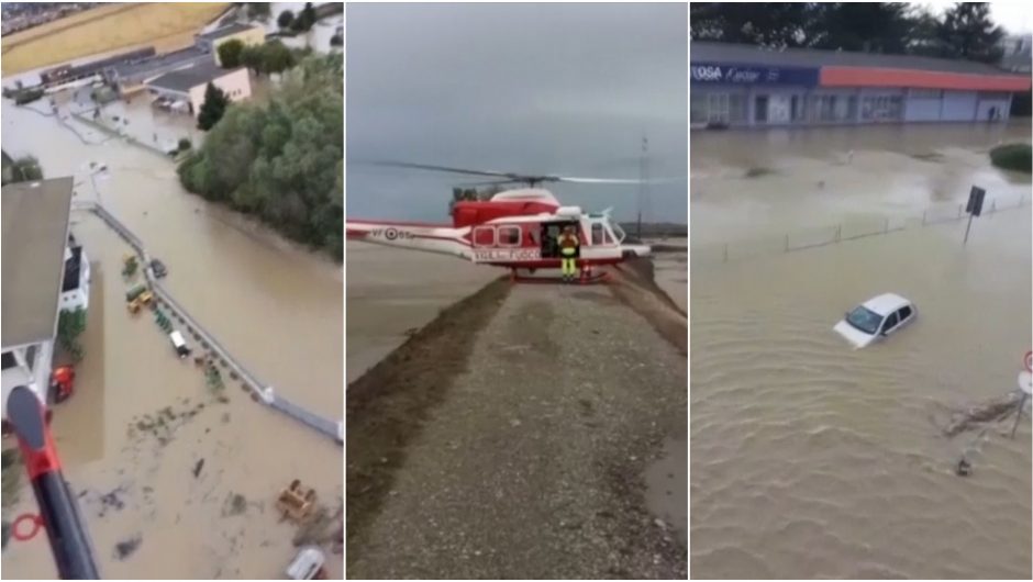 Two people were killed and 24 missing in severe weather in France and Italy as the UK prepares for floods
