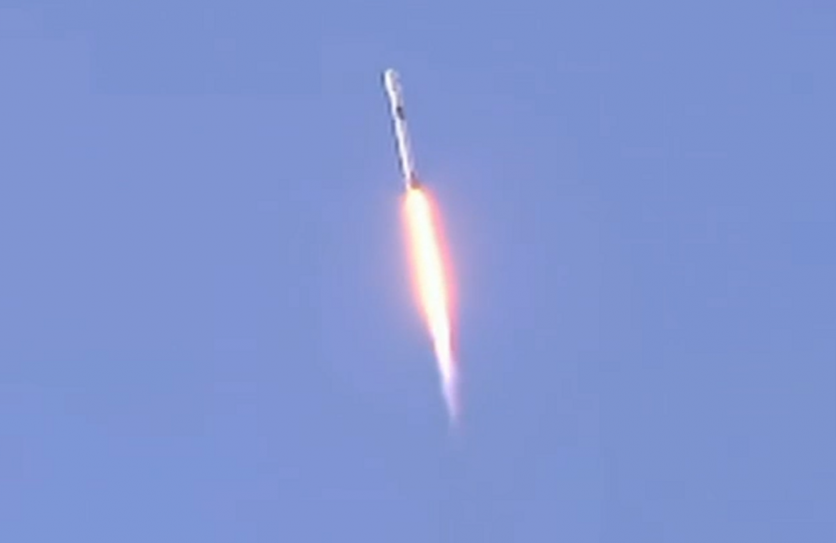 The SpaceX rocket launching Sentinel-6 into space. Credit NASA