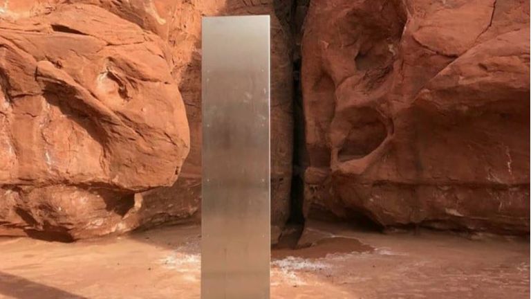 Mineral monolith found in Utah.  PIC: Utah Department of Public Safety