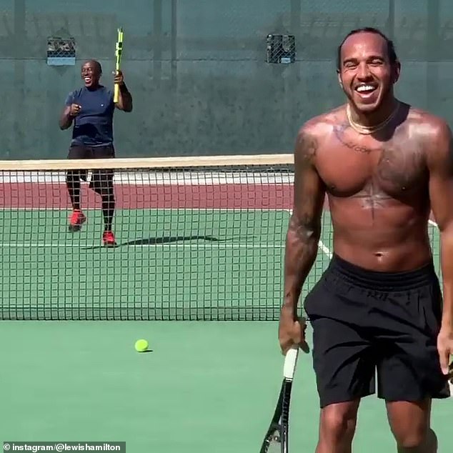 On November 22, Hamilton posted a video of him playing tennis with his father and revealed how they are working hard to improve the sport.