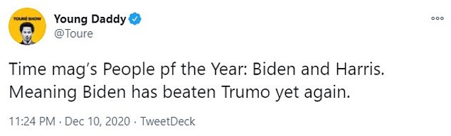 Others joked that Trump lost to Biden again by choosing time