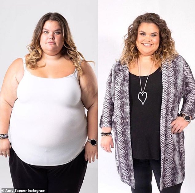 `` I'm so proud that I managed to keep the three stones away '': Gogglebox co-star Amy Tapper shared a throwback before and after weight loss, updating fans about her progress