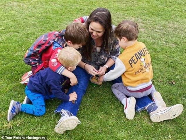 Family: Giovanna settled back into her family life after reuniting with her husband Tom Fletcher, 35, and their two young sons - Buzz, Six, Buddy, Four, and Max, 2