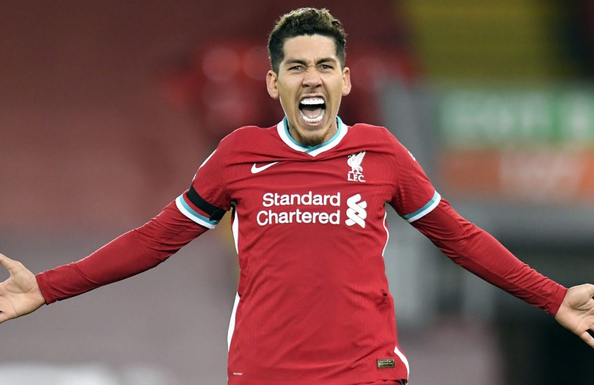 Roberto Firmino celebrates his late winner against Spurs