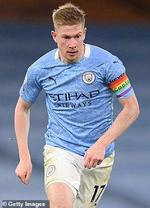 Man City's Kevin De Bruyne was a leading player for Pep Guardiola in 2020