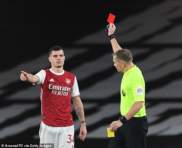 Granit Shaka was sent off after a moment of madness against Burnley on Sunday evening