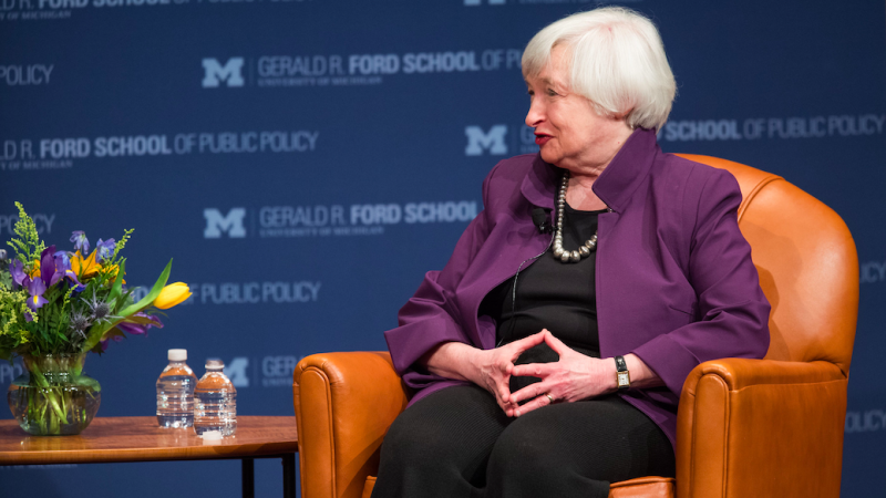 Sekretarz skarbu USA Janet Yellen zapowiedziała koniec amerykańskiego sprzeciwu wobec globalnego podatku cyfrowego, źródło: Flickr/Gerald R. Ford School of Public Policy University of Michigan (CC BY-ND 2.0)