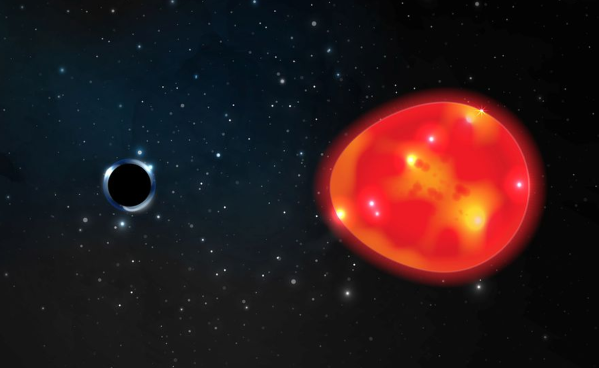 Czarna dziura ma wyjątkowo małą masę (graf. Ohio State University/Lauren Fanfer)