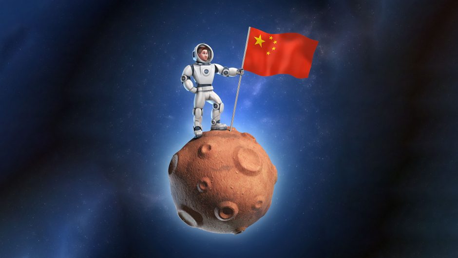 The Americans have already left the solar system.  The Chinese will be in second place