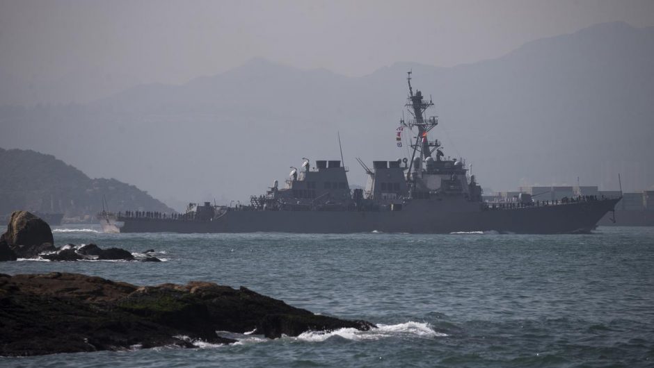 China and the USA.  US destroyer entering disputed waters in the South China Sea?  The Chinese accuse the American fleet of retaliation