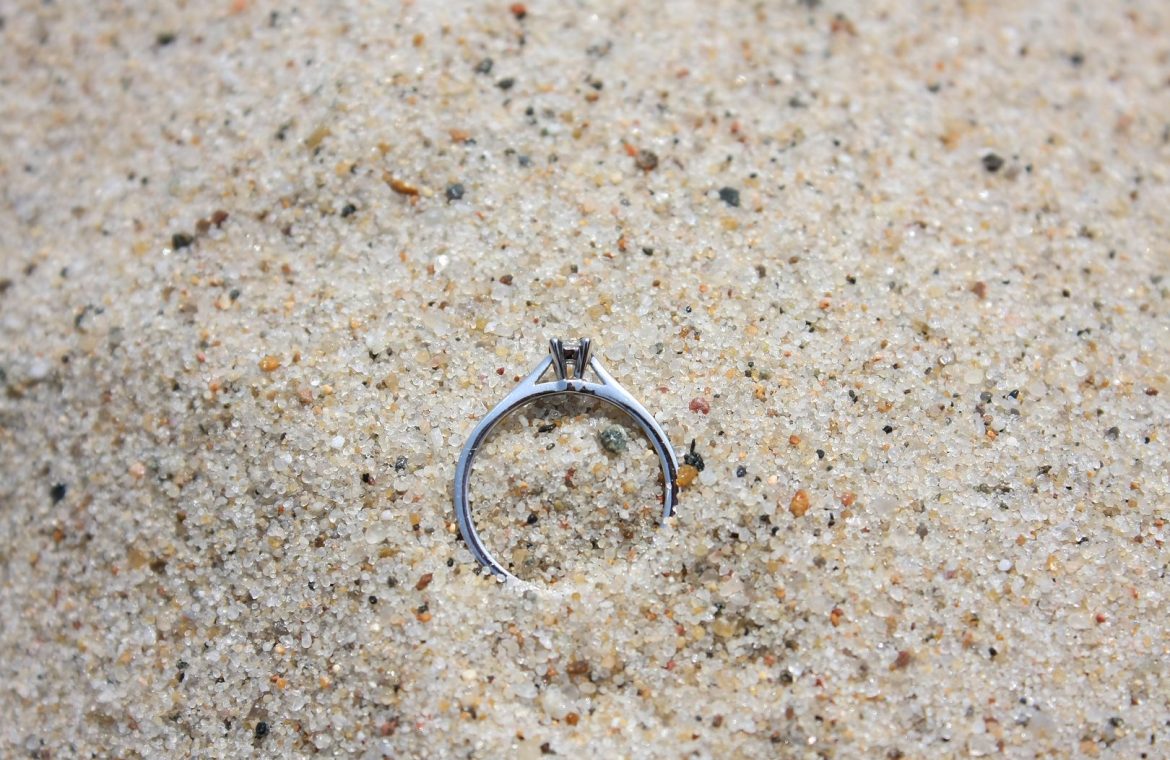 This was not a successful visit to the beach.  Three days they were looking for a lost ring on the seashore