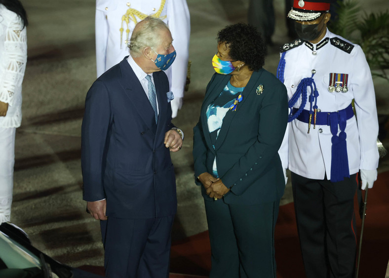 Prince Charles with Sandra Mason, President-elect of the Republic of Barbados.