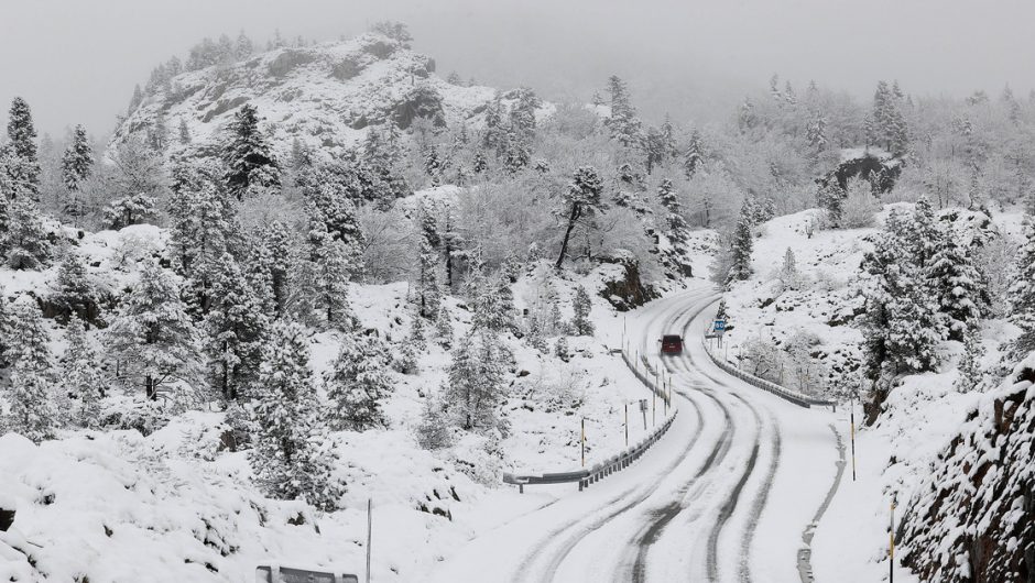 Snow covered roads in Spain and Portugal