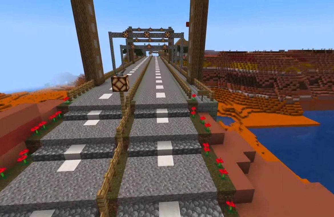 The player created a highway in Minecraft over 10 km in length.  It took him 5 years to exercise