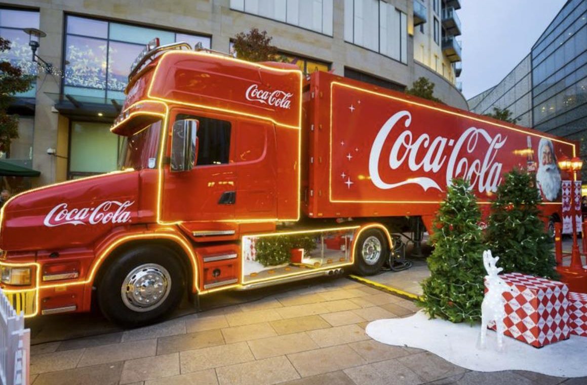 A Coca-Cola Christmas truck in the West Midlands.  Check where and when you can see it
