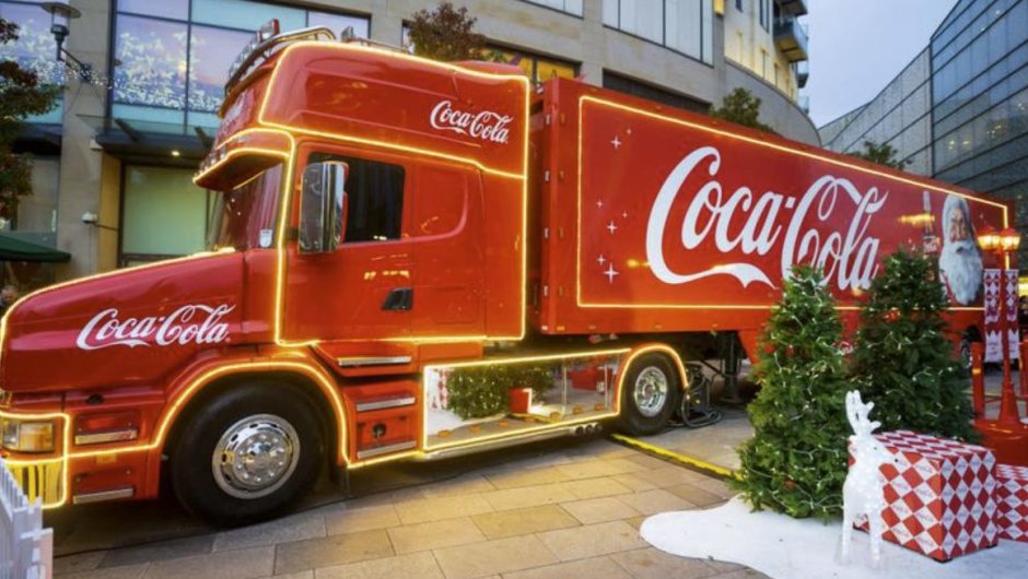 A Coca-Cola Christmas truck in the West Midlands.  Check where and when you can see it