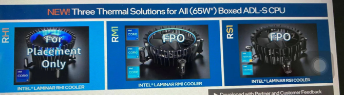 Intel is preparing new coolers for Alder Lake-S processors.  We already have a picture of the Laminar RM1 chip model with TDP 65W [1]