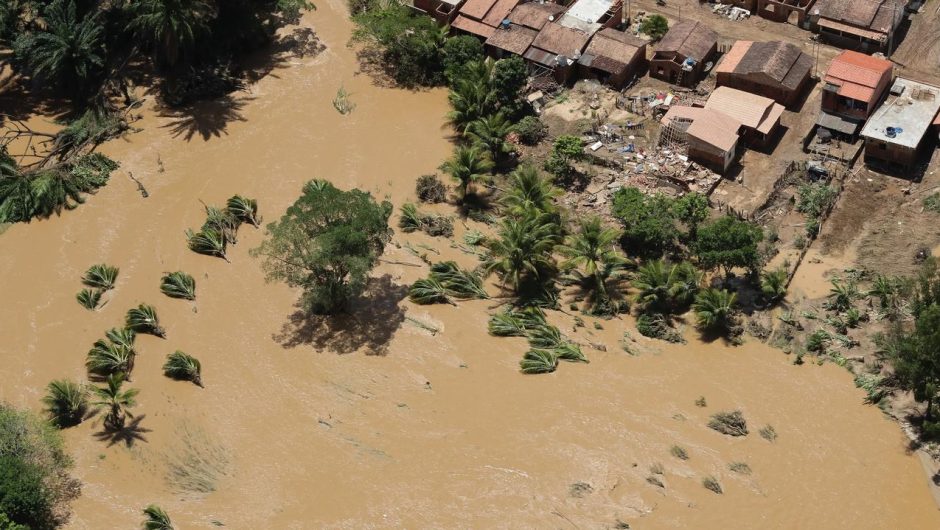 Brazil, Bahia State.  A dam has collapsed in the town of Itampe.  After days of heavy rain
