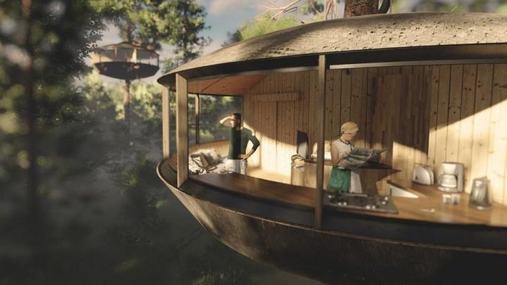 Treehouse design was awarded by Polish students in an international competition