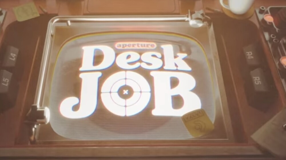 Aperture Desk Job is a new game from Valve!  The company is surprised by the free production
