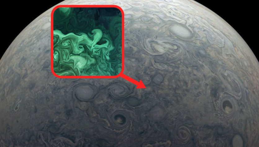 Storms on Jupiter like ocean currents in the Baltic Sea.  Americans Compare Pictures