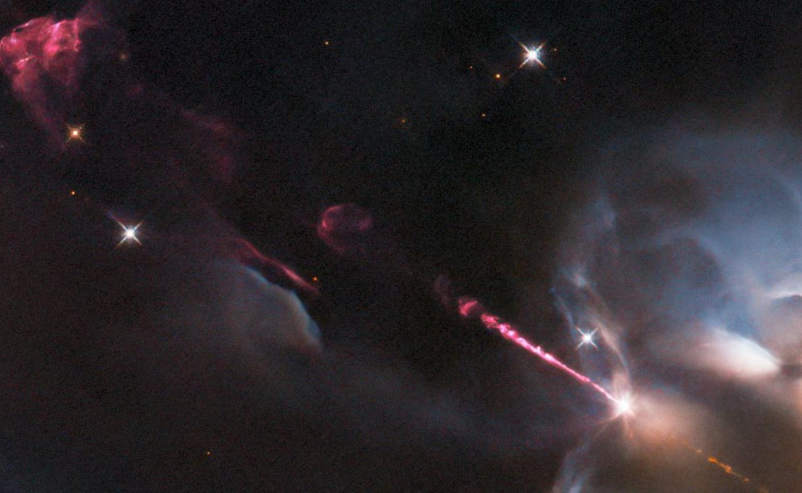 Hubble Space Telescope.  New picture of a young star