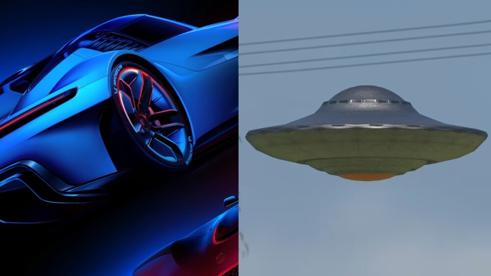 In Gran Turismo 7, you can see cows kidnapping a UFO.  Polyphony Digital added Easter egg fun