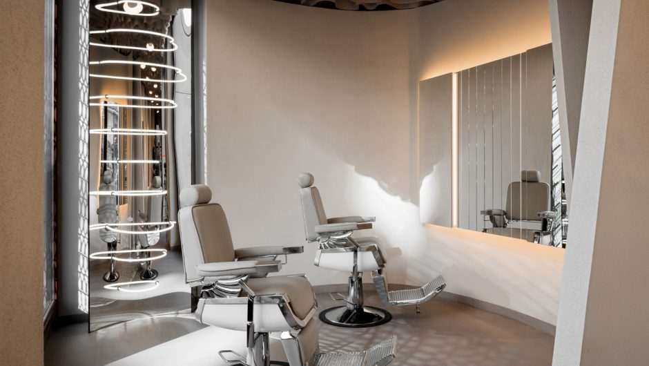 A hair salon in Warsaw inspired by a desert landscape