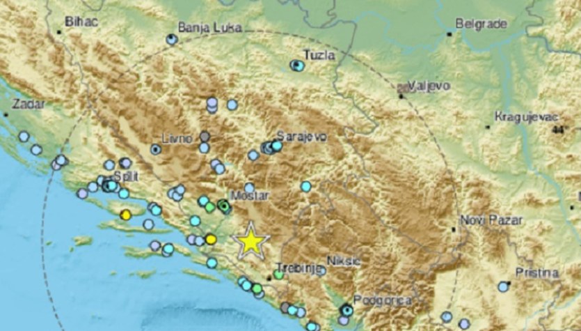 Bosnia and Herzegovina.  EMSC: an earthquake of magnitude 6 on the Richter scale
