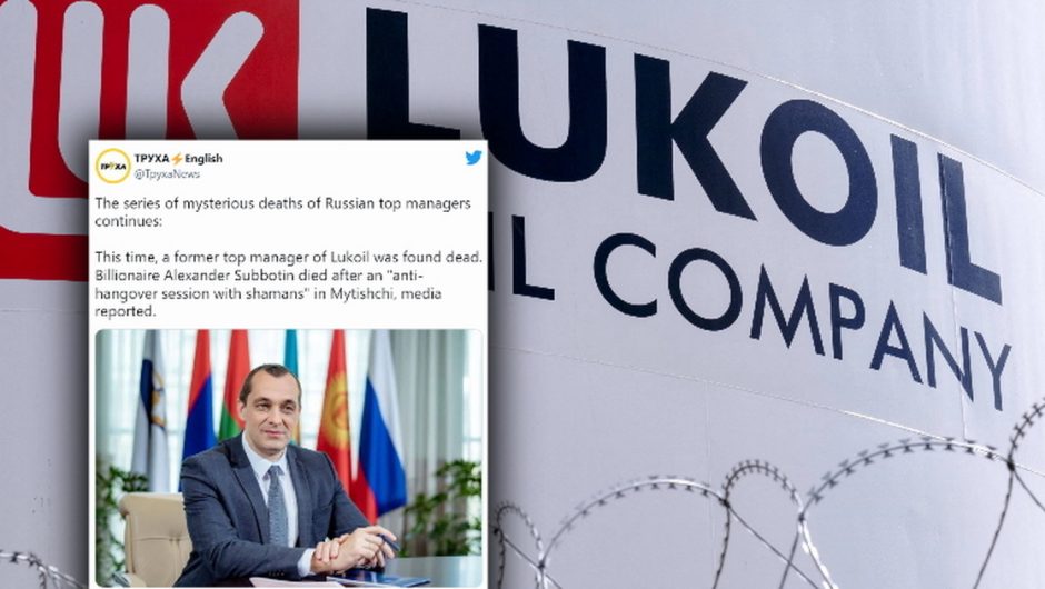 Russia.  Alexander Sobotin, the former head of Lukoil, died after the session with the shaman