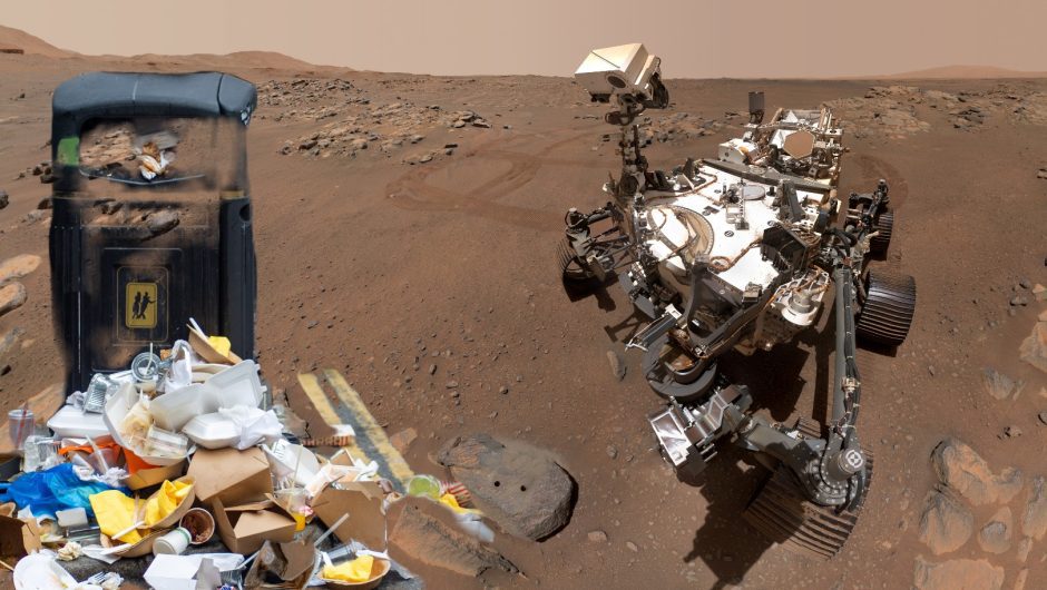 The chariot of perseverance found trash on Mars.  Who left them?