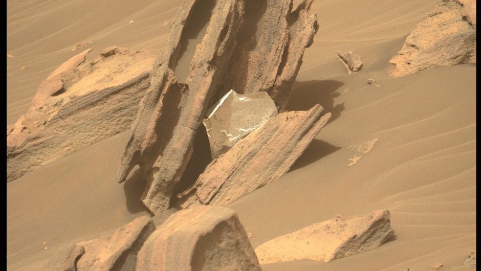 A sensation on Mars.  This is what the mysterious shiny substance is