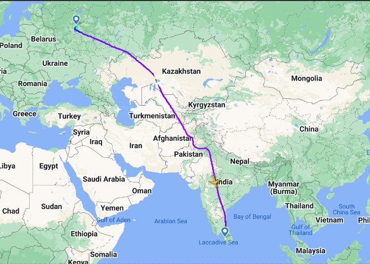 trajectory of the Russian plane