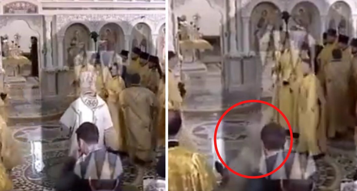 Putin's favorite suddenly collapsed during mass.  They didn't catch it [WIDEO]
