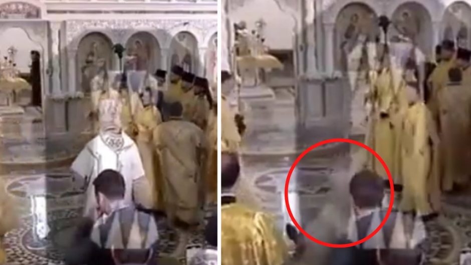 Putin's favorite suddenly collapsed during mass.  They didn't catch it [WIDEO]