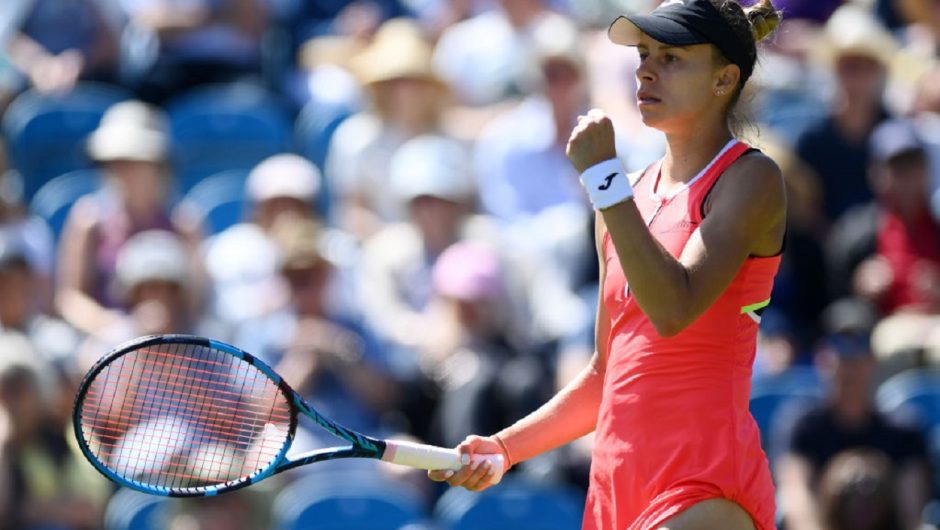 The Polish girl is the best in Eastbourne!  This is her second title this year