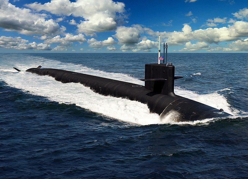 Artist's impression of a Columbia-class submarine.  Figure: Retrieved from Wikipedia (Author: US Navy illustration/released)
