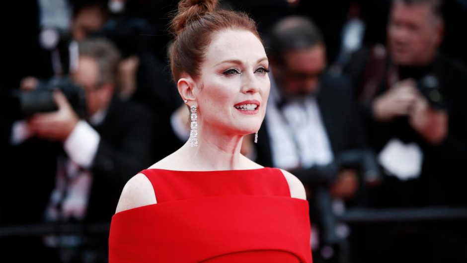 Julianne Moore heads the jury at the Venice Film Festival.  Next to her, Nobel Prize winner Kazuo Ishiguro