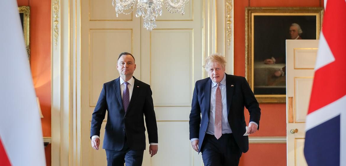 President of the Republic of Poland Andrzej Duda and Prime Minister of Great Britain Boris Johnson meet in Downing Street - Poland in Great Britain