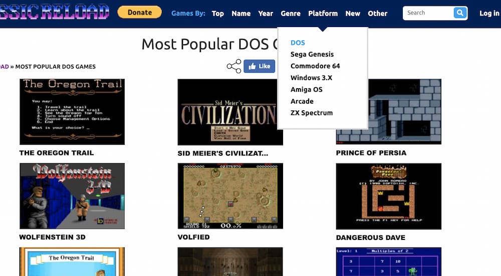 ClassicReload 六千 款 線上 DOS 遊戲 大 合集， 免 下載 線上 直接 玩 1