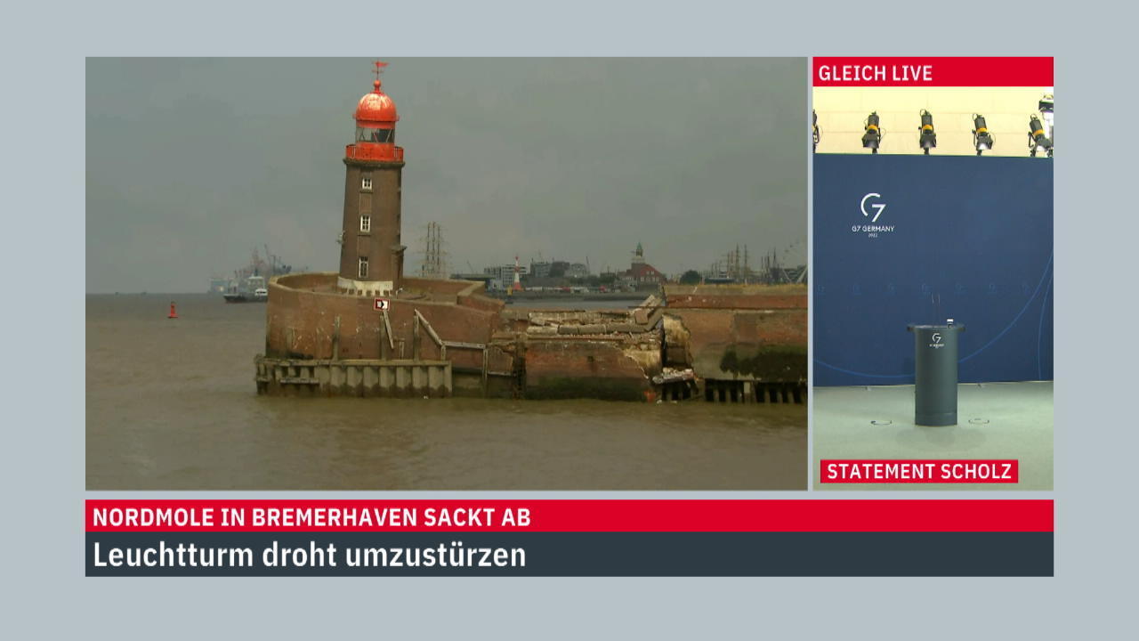 The lighthouse in Bremerhaven is in danger of collapse