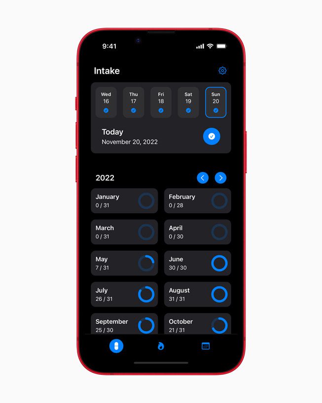 《Preppy + APP 服用情形 頁面，顯示 於 PRODUCT (RED) iPhone 14 上。